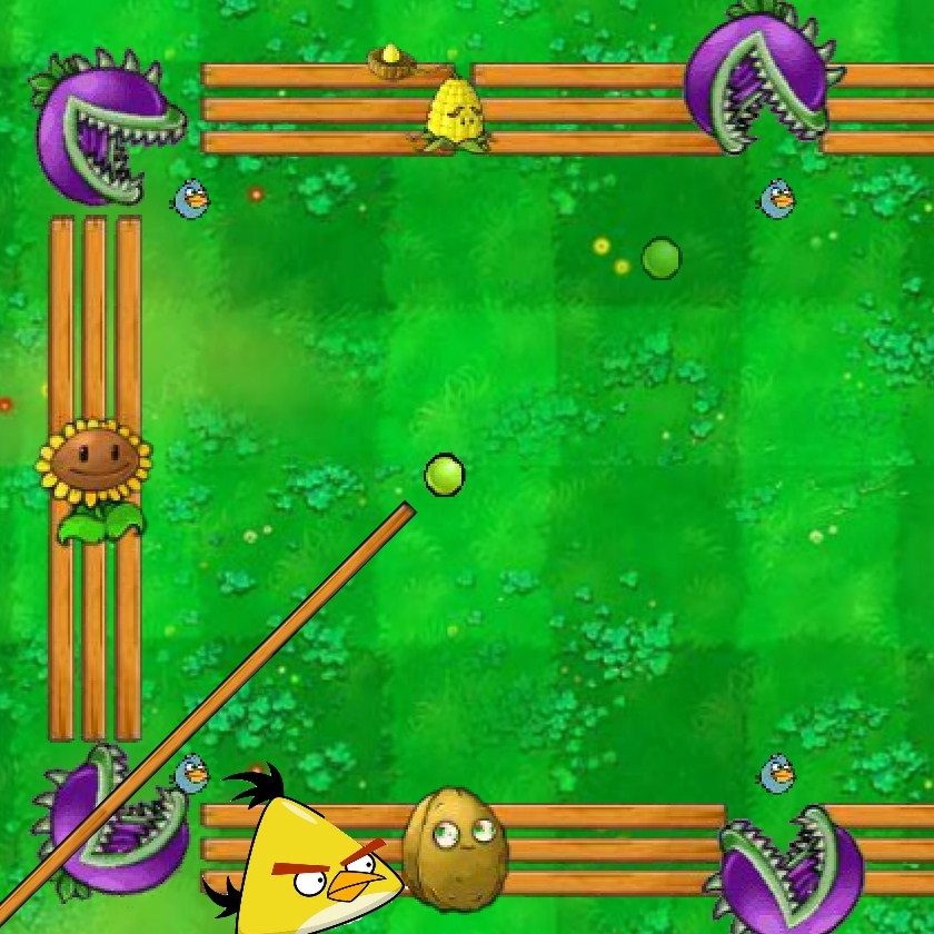 Игра Angry Birds Бильярд