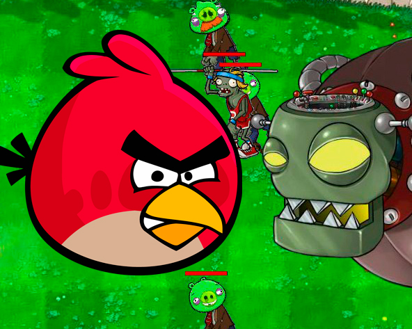 Игра Angry Birds vs Zombies